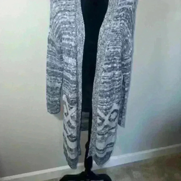 Hollister Blue‎ Knit Long Open Front Cardigan Sweater - Picture 3 of 6